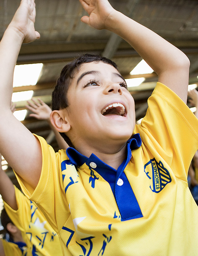 Student celebrating at St Michael's Catholic Primary Baulkham Hills