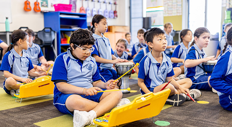 Music room at St Michaels Catholic Primary Baulkham Hills