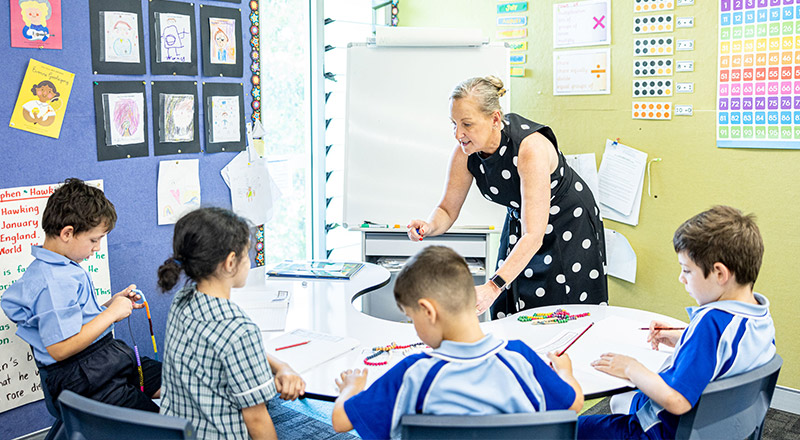 Teacher with class at St Michael's Catholic Primary Baulkham Hills