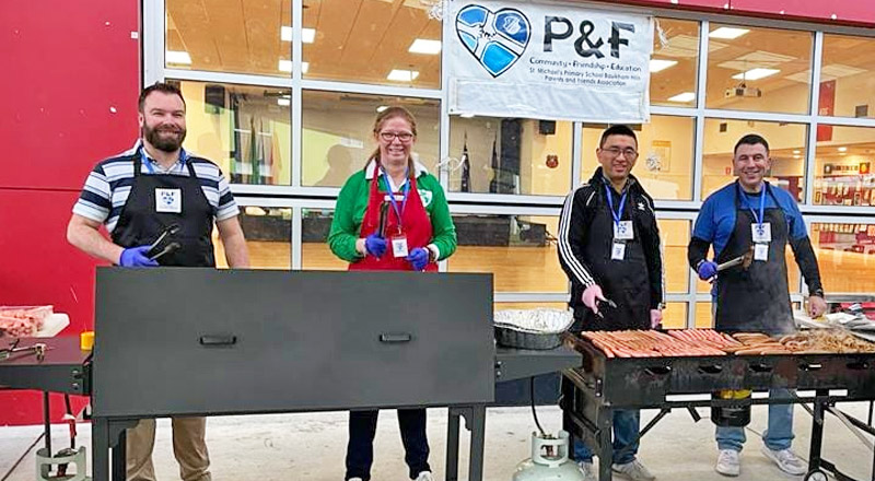 Parents on BBQ at St Michael's Catholic Primary Baulkham Hills