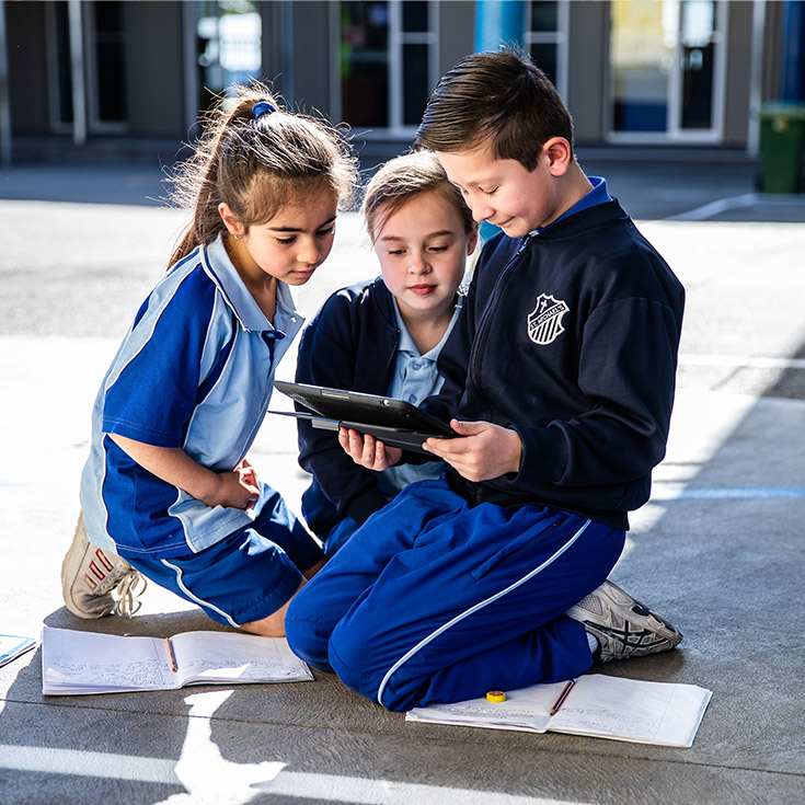 Students collaborating at St Michael's Catholic Primary Baulkham Hills