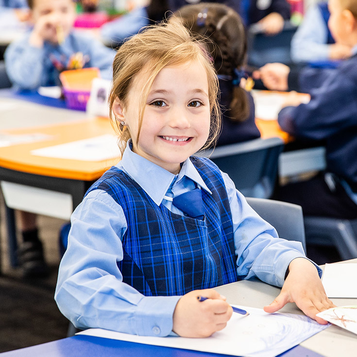 Happy student at St Michael's Catholic Primary Baulkham Hills